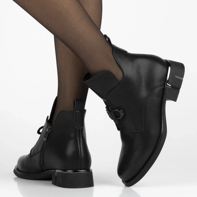 Skórzane botki Filippo DBT7191/25 BK czarne