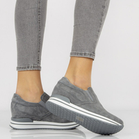 Skórzane sneakersy Filippo DP1512/21 Gr szare