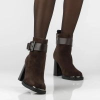 Leather heeled ankle boots Filippo DBT8014/26 BR SU brown