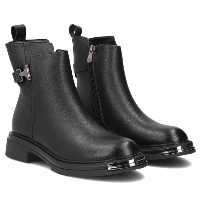 Leather ankle boots Filippo DBT8044/26 BK black