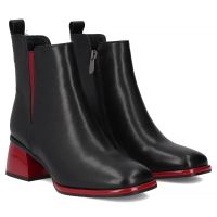 Skórzane botki na obcasie Filippo DBT7374/26 BK RD czarne