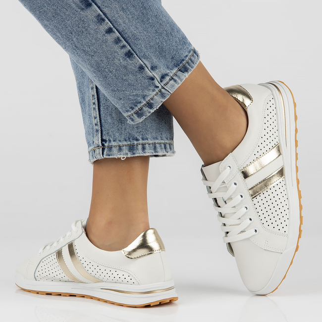 Leather shoes Filippo DP4477/23 WH GO white