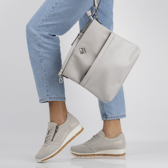 Skórzane półbuty Filippo DP1252/20 GR szare