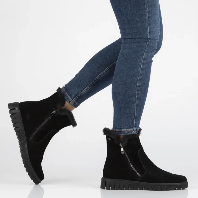 Leather ankle boots DBT6362/24 BK black