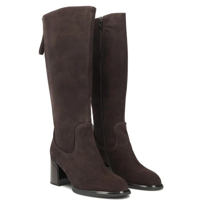 Leather heeled boots Filippo DKZ8192/26 D BR brown