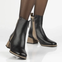 Leather ankle boots Filippo DBT7350/25 BK BE black