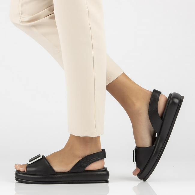 Leather sandals Filippo DS3902/22 BK black