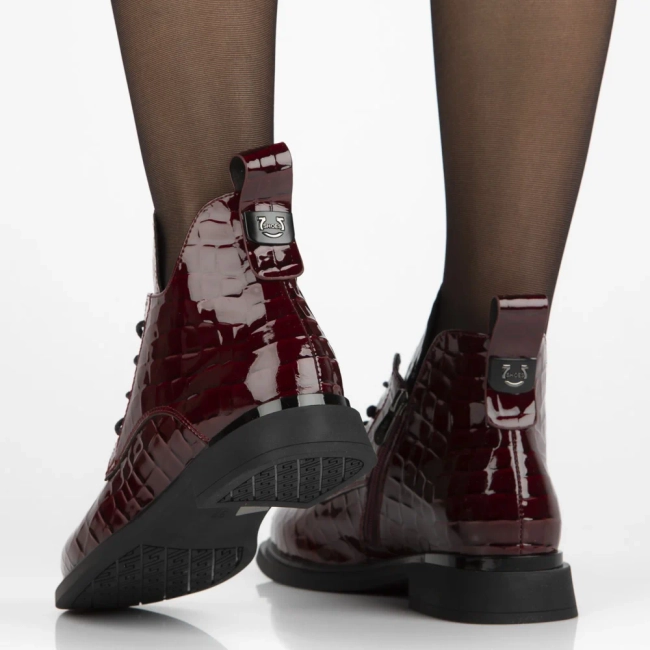 Leather ankle boots Filippo DBT7239/25 BG burgundy