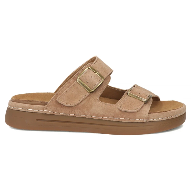Skórzane klapki Filippo DK7802/26 BR brązowe