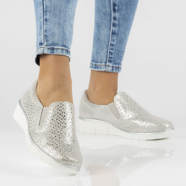 Leather shoes Filippo DP1325/22 silver