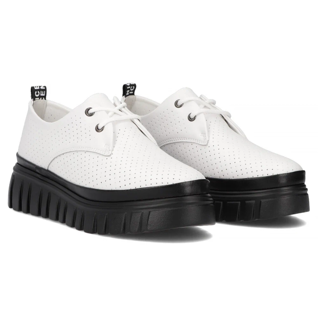 Leather sneakers Filippo DP6846/25 WH BK white