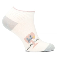 Women's Socks L604-2 white cute cat