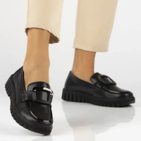 Skórzane lordsy Filippo DP6044/24 BK czarne