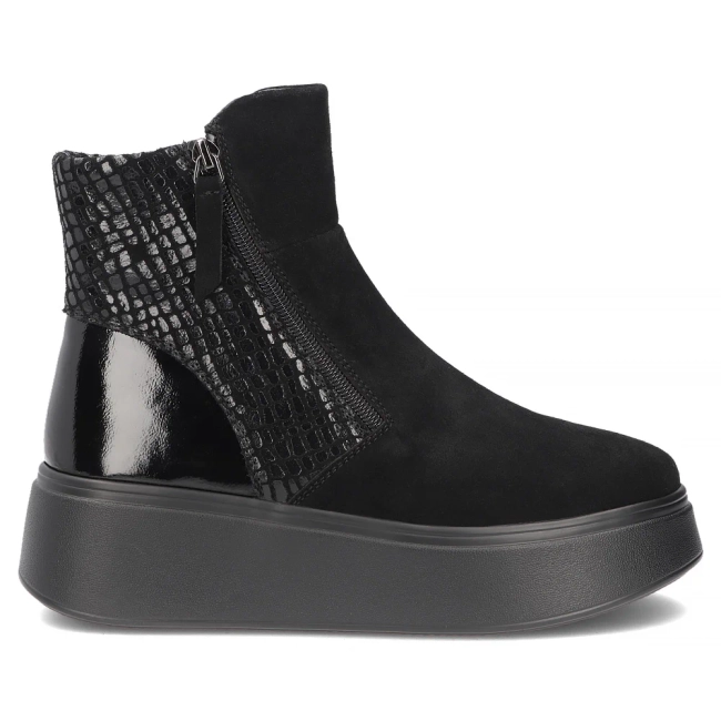 Leather platform ankle boots Filippo DBT8077/26 BK black