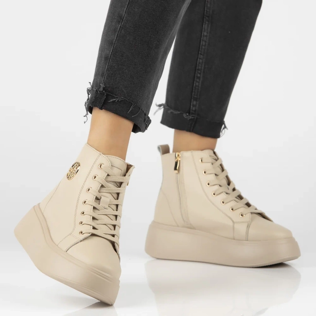 Leather ankle boots Filippo DBT6338/25 BE beige