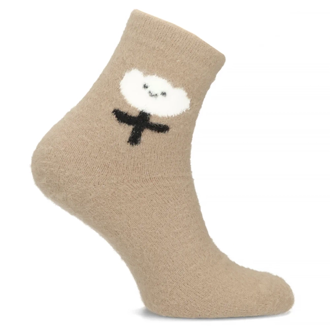 Women's Socks woolen white tulip