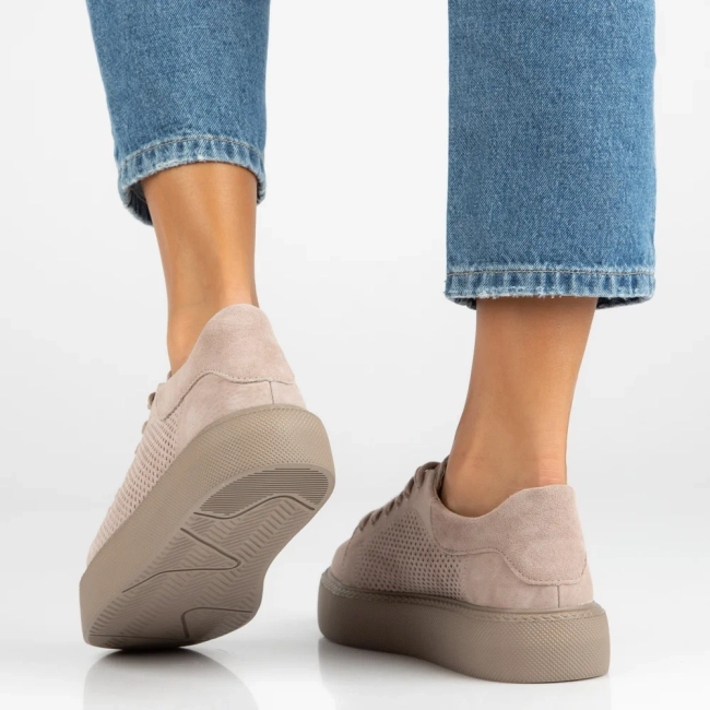 Skórzane sneakersy Filippo DP7502/26 TP beżowe