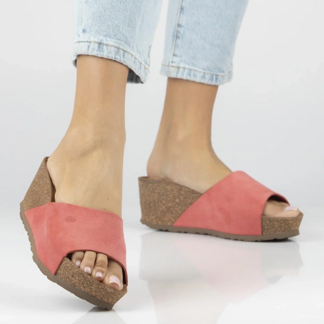 Leather flip-flops Yokono BARI-265 SERRAJE SUNSET pink