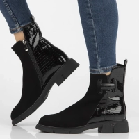 Leather ankle boots DBT6569/24 BK black