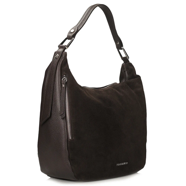 Leather handbag Toscanio G107 dark brown