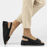 Leather sandals Filippo DS7011/25 BK black