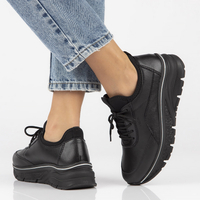 Skórzane sneakersy Rieker 48050-00 czarne