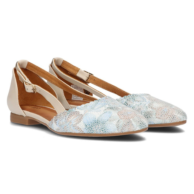 Leather shoes Filippo 4972A beige-turquoise