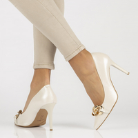 Leather pumps Filippo 2077 pearl beige