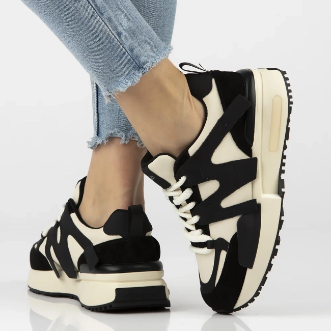 Leather sneakers Filippo DP6970/25 BK WH black