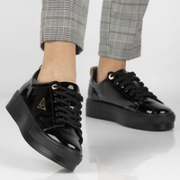 Skórzane półbuty na platformie Filippo DP3533/23 BK L czarne