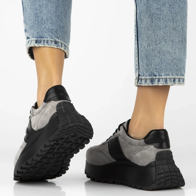 Leather sneakers Filippo DP6785/25 GR grey