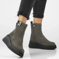 Leather ankle boots DBT6392/24 GR grey