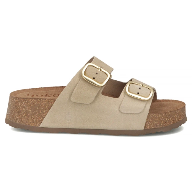 Leather flip-flops Yokono WIWI-003 SERRAJE CRUDO beige