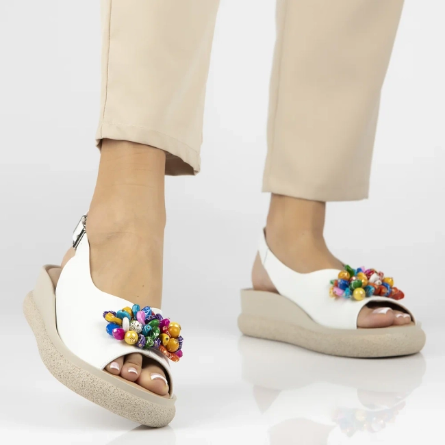 Leather sandals Filippo DS6983/25 WH white