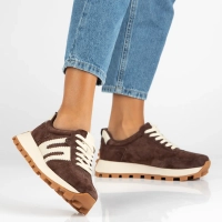 Skórzane sneakersy Filippo DP6743/26 D BR brązowe