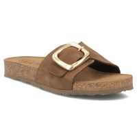 Skórzane klapki Yokono JERBA-114 NOBUCK MOCHA brązowe