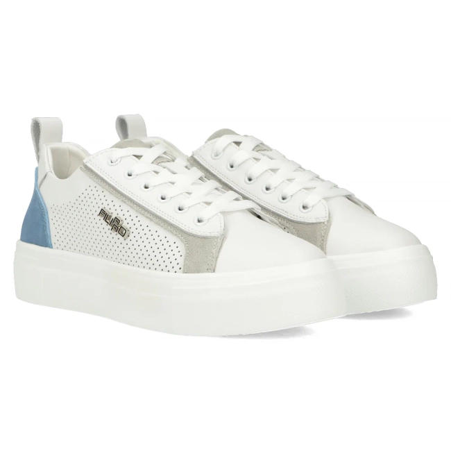Leather sneakers Filippo DP6040/24 BL GR white blue