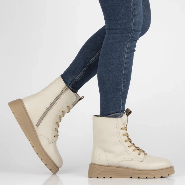 Rieker leather ankle boots 70404-80 cream