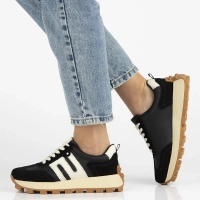 Leather sneakers Filippo DP6743/25 BK black