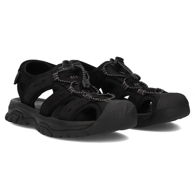 Leather Sandals Filippo MS7035/25 BK black