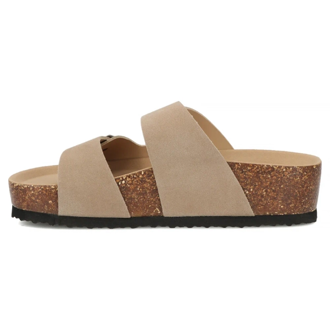 Skórzane klapki Filippo DK7885/26 TP taupe