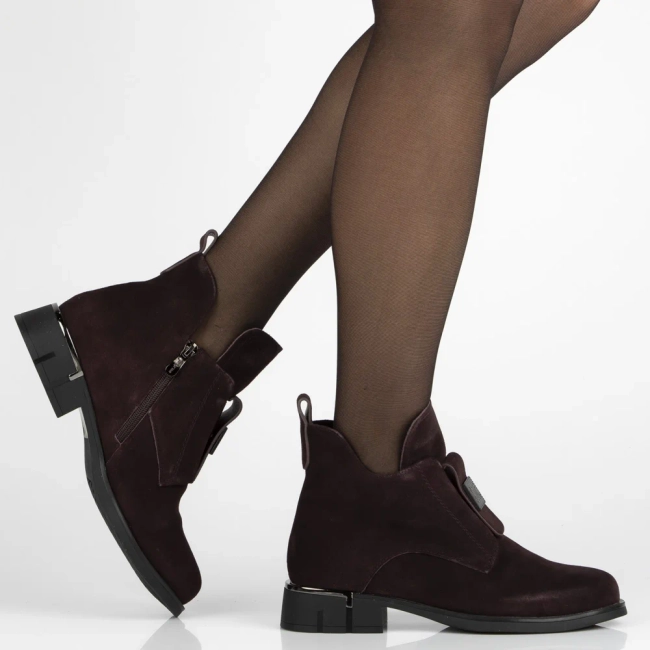 Leather ankle boots DBT7244/25 BG burgundy