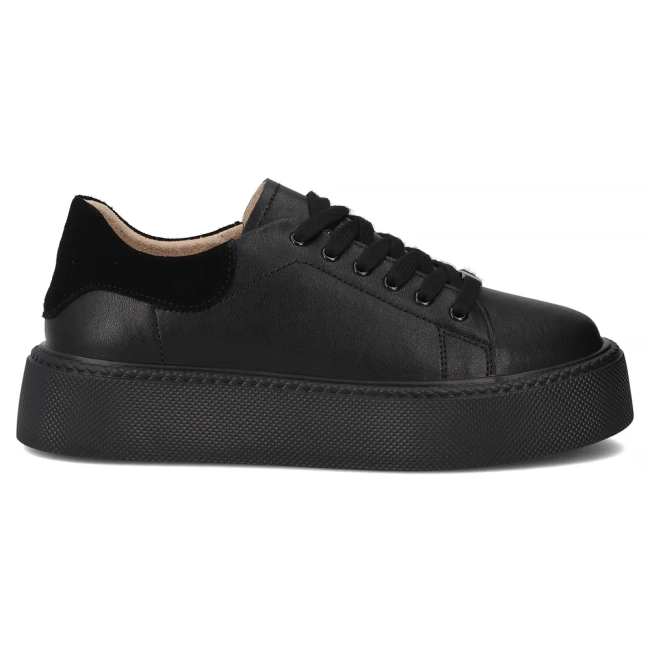 Leather sneakers Filippo DP6119/26 BK black
