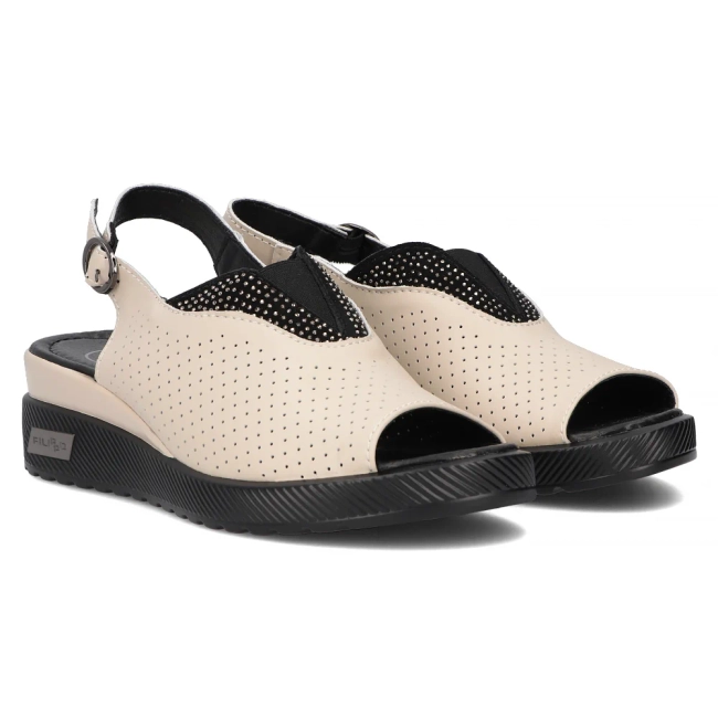 Leather sandals Filippo DS6145/25 BE beige