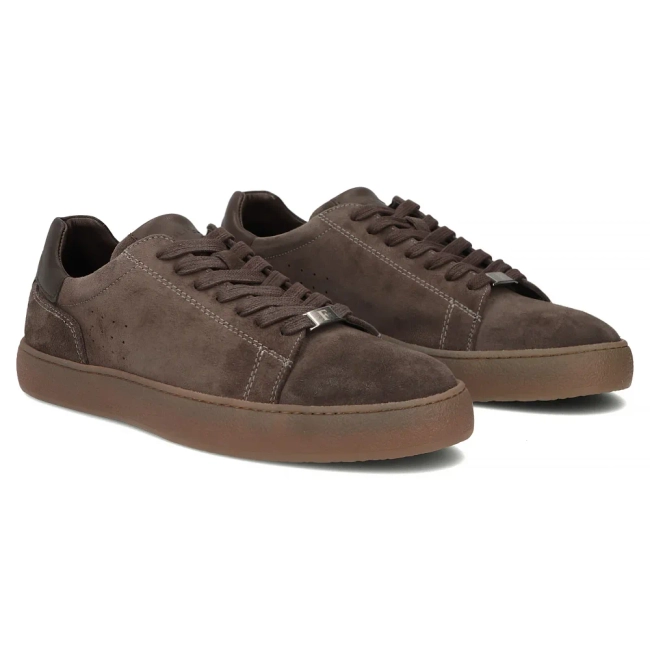 Skórzane sneakersy Filippo MP8272/26 TP taupe