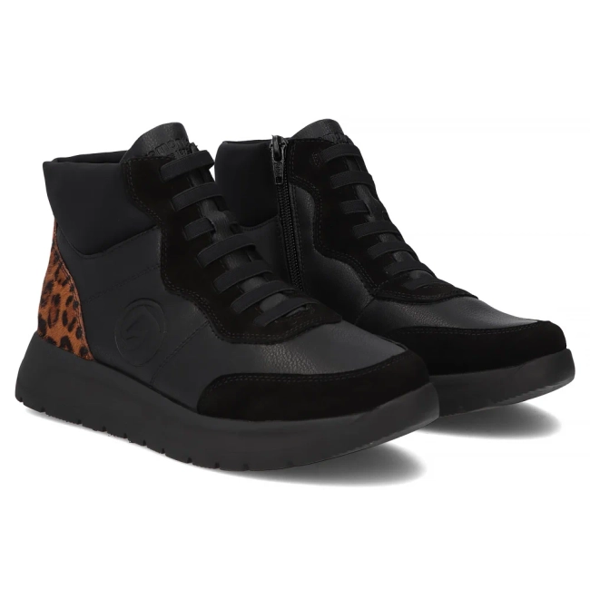 Skórzane botki Remonte D2V70-03 czarne