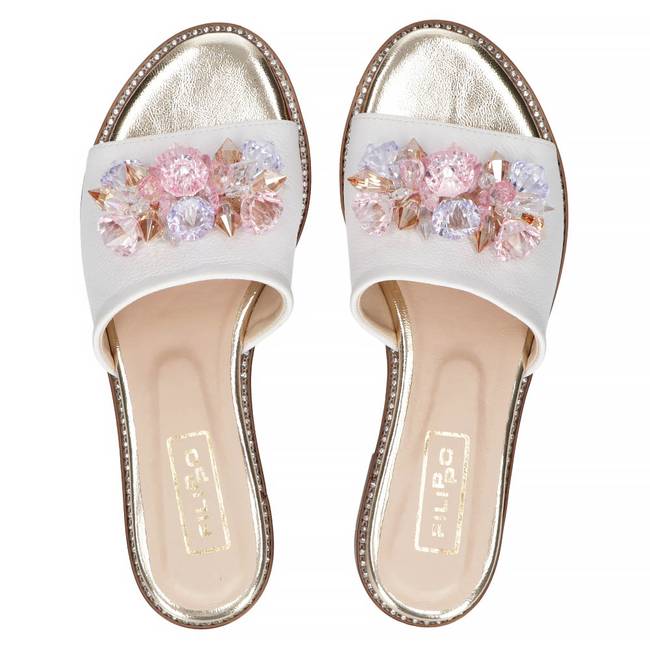 Leather flip-flops Filippo 177 white