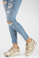 Leather sneakers Filippo 092 beige-gold