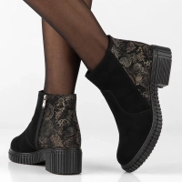 Leather heeled ankle boots Filippo DBT8068/26 BK MLT black