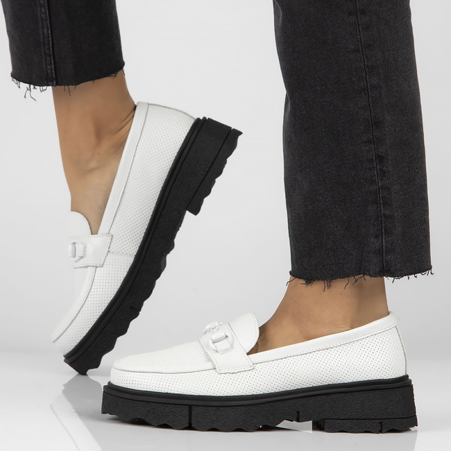 Leather shoes Filippo DP4196/22 WH white